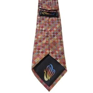 PEACOCK Necktie Hand Made mens Silk Tie